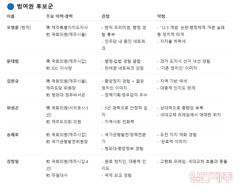 ▲ 범여권 후보 분석 데이터 내역ⓒ일간제주