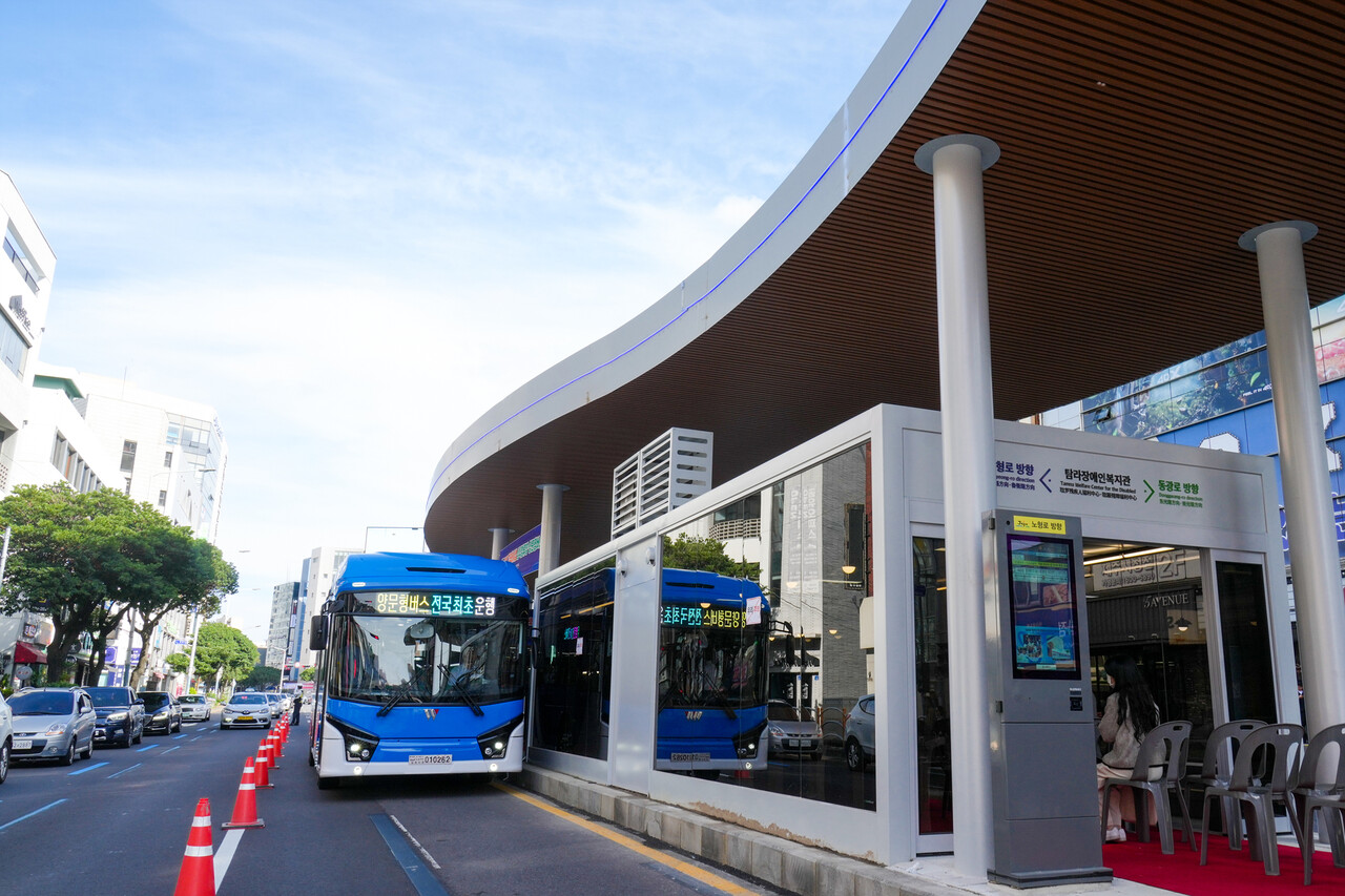 ▲ BRT 고급화사업 체험용 정류장(사진-제주도)ⓒ일간제주
