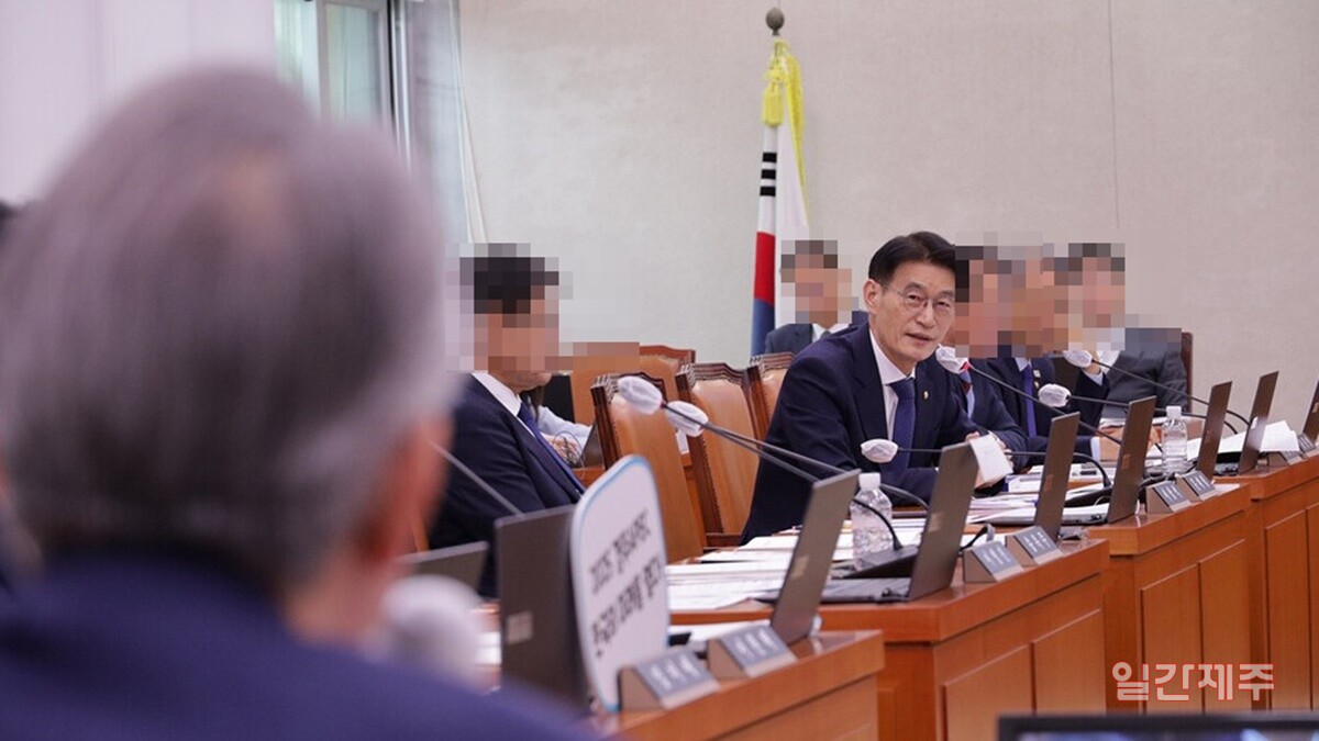 ▲ 국정감사에서 질의하고 있는 농림축산식품해양수산위원회 소속 문대림 국회의원(더불어민주당, 제주시 갑)ⓒ일간제주